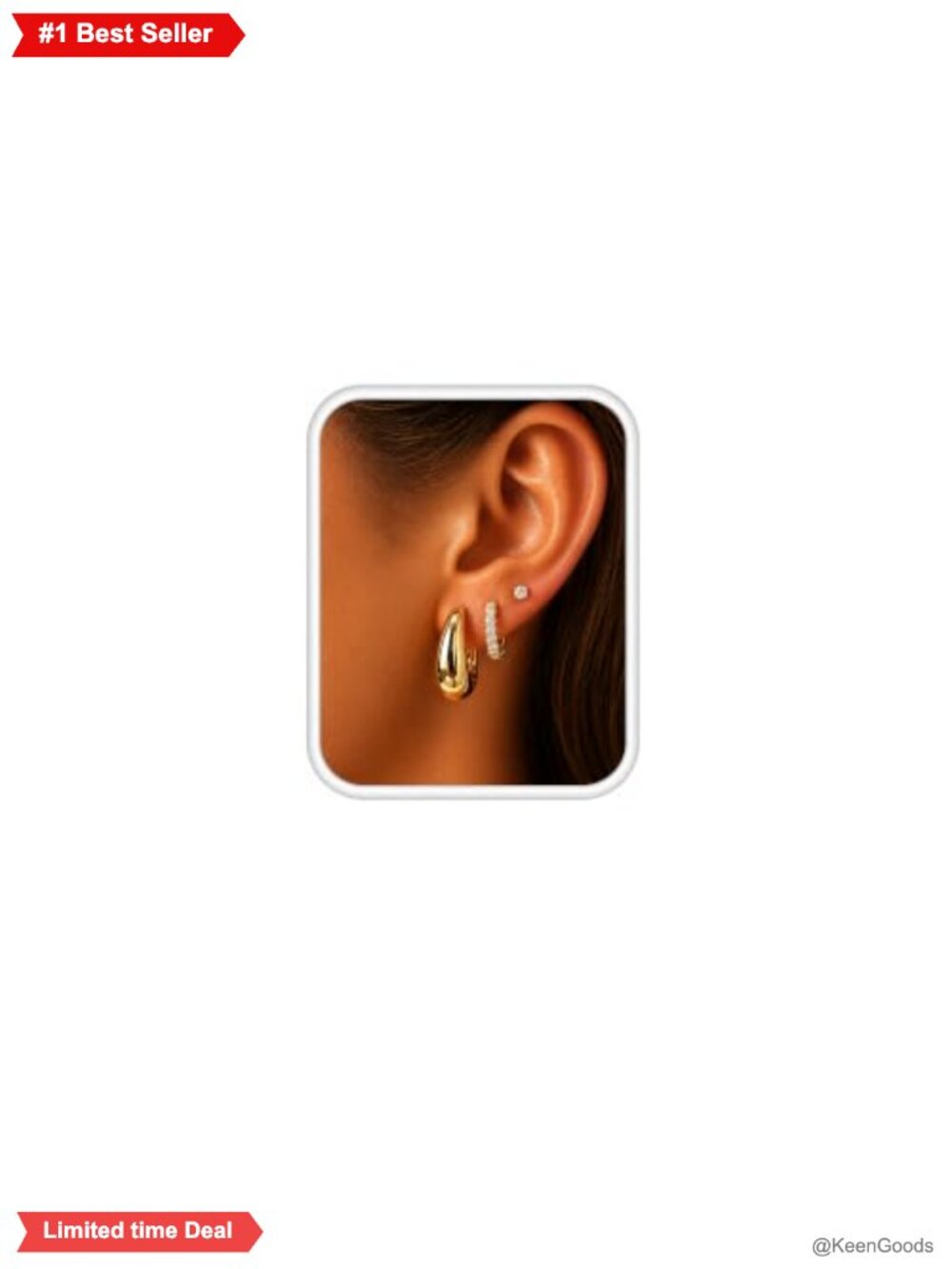 14K Gold Plated Small Huggie Hoop & CZ Stud Earrings Set for Women